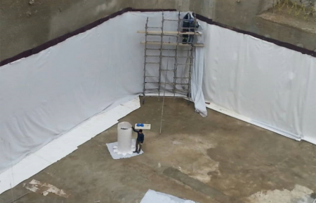 Buildings foundation lining Sohanak in Tehran